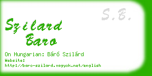 szilard baro business card